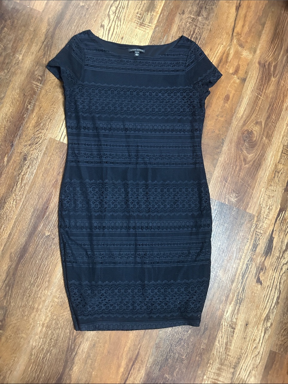 Banana Republic Black Lace Overlay Sheath Dress